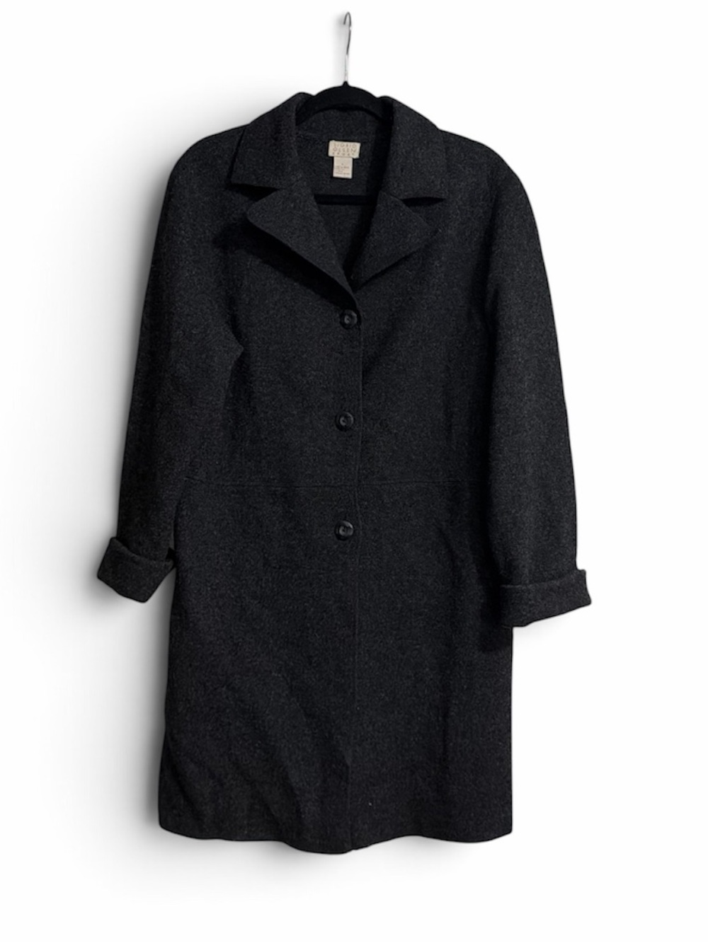 Sigrid Olsen Sport 100% Lamb’s Wool Collared Overcoat